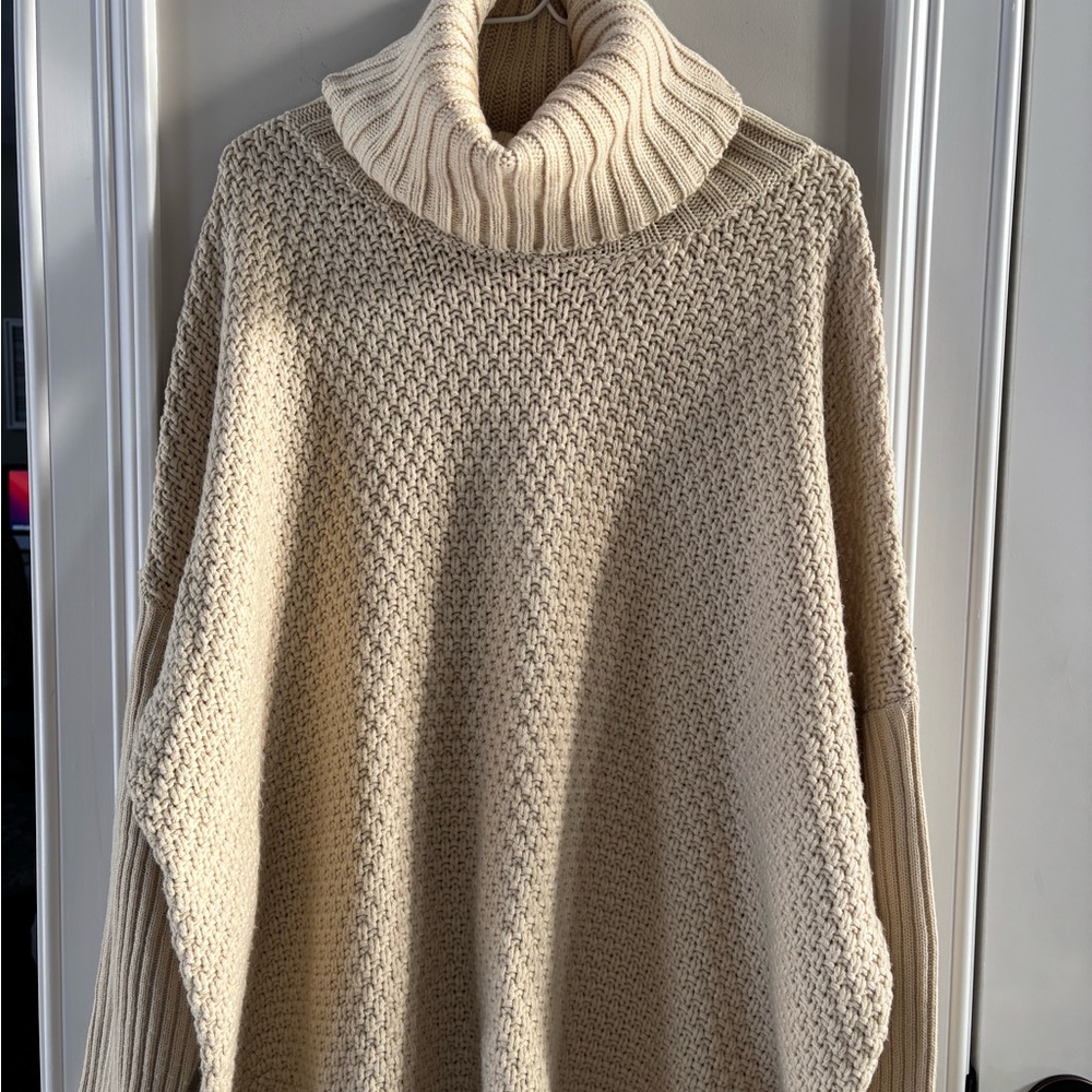 Doe & Rae Cream Cowl Neck Sweater